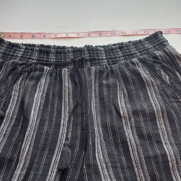 Briggs Linen Blend Pull On Shorts Black Stripe Size Medium - Picture 5 of 10